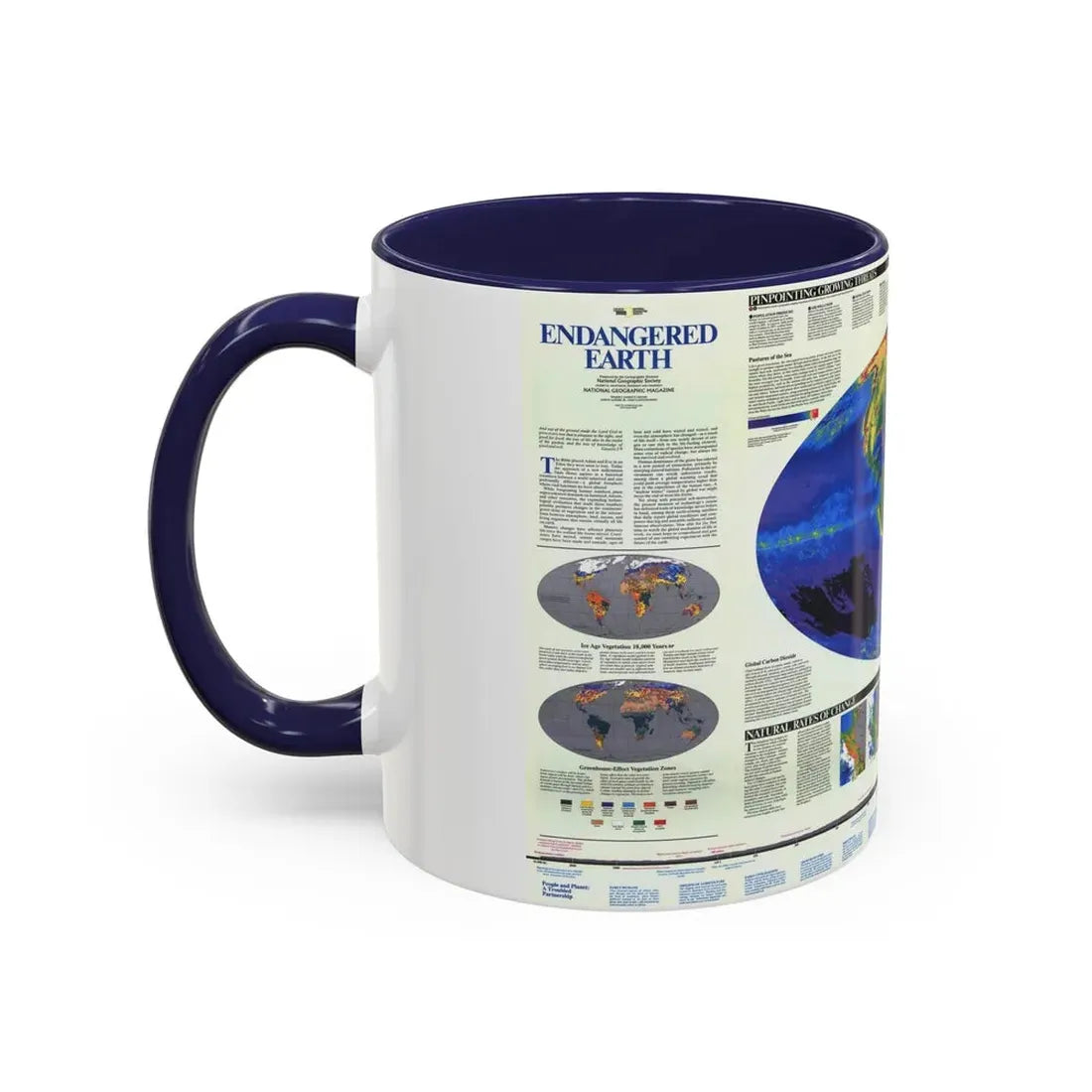 World Map - Endangered Earth (Map) Accent Coffee Mug - Go Mug Yourself