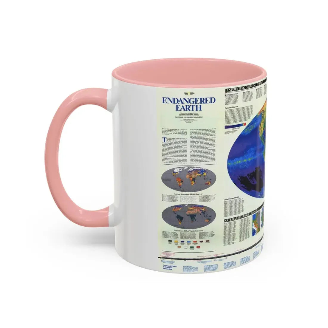 World Map - Endangered Earth (Map) Accent Coffee Mug - Go Mug Yourself