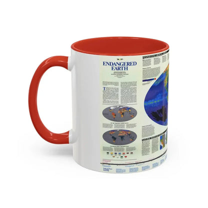 World Map - Endangered Earth (Map) Accent Coffee Mug - Go Mug Yourself