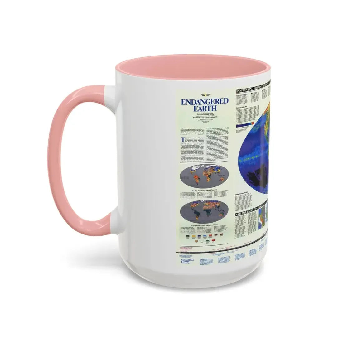 World Map - Endangered Earth (Map) Accent Coffee Mug - Go Mug Yourself