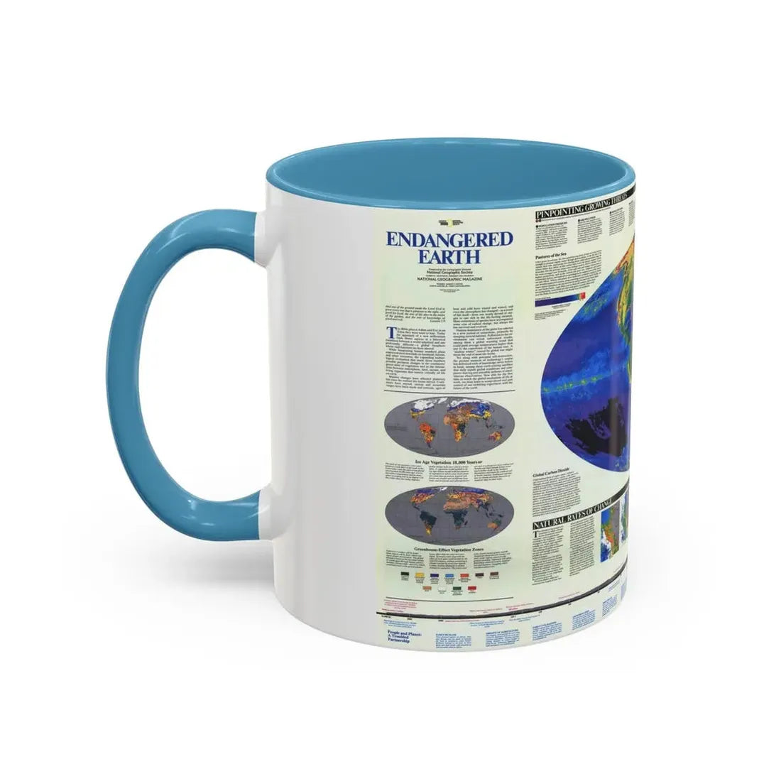 World Map - Endangered Earth (Map) Accent Coffee Mug - Go Mug Yourself