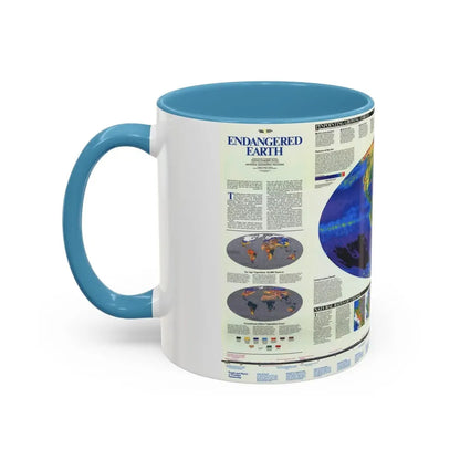 World Map - Endangered Earth (Map) Accent Coffee Mug - Go Mug Yourself