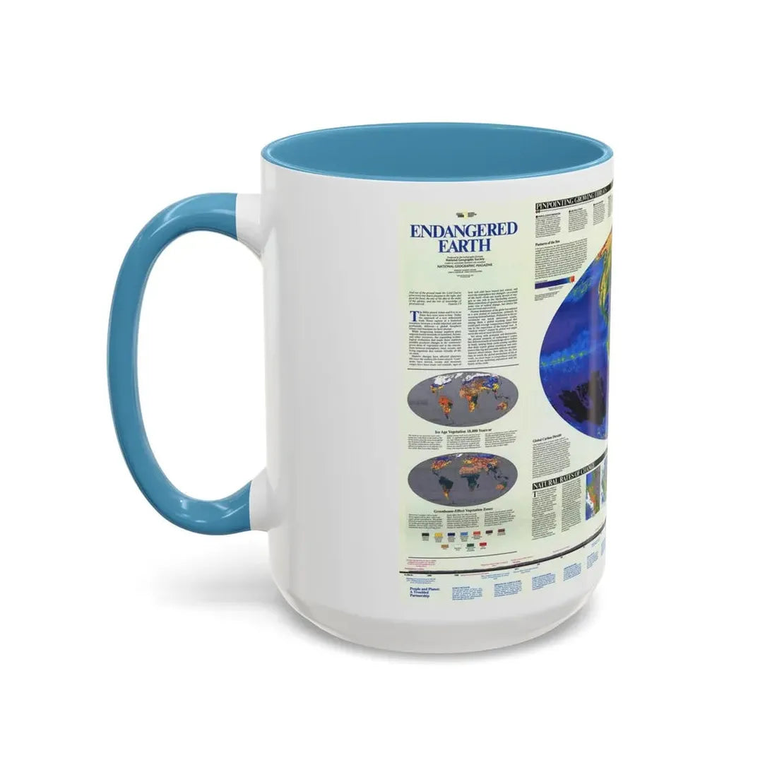 World Map - Endangered Earth (Map) Accent Coffee Mug - Go Mug Yourself
