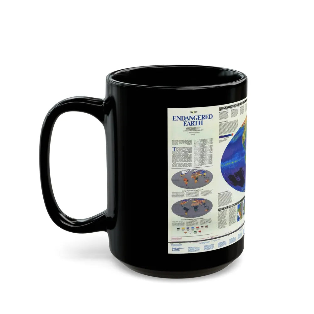 World Map - Endangered Earth (Map) Black Coffee Mug-Go Mug Yourself