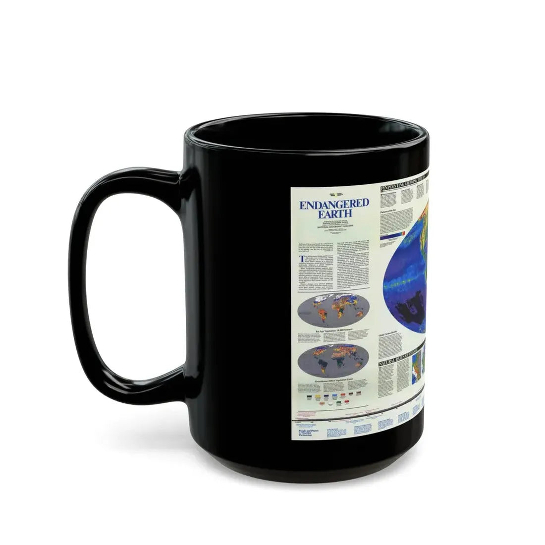 World Map - Endangered Earth (Map) Black Coffee Mug - Go Mug Yourself