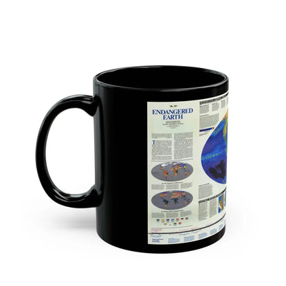 World Map - Endangered Earth (Map) Black Coffee Mug-Go Mug Yourself