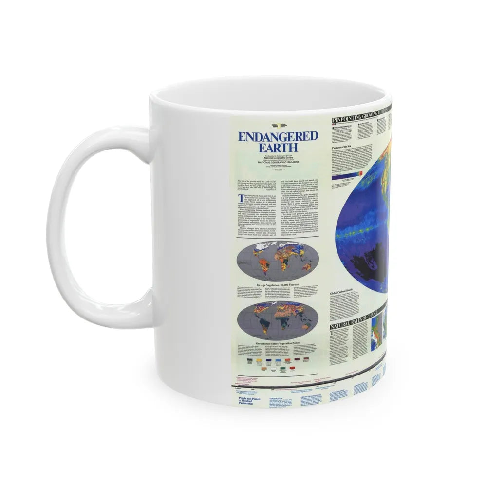 World Map - Endangered Earth (Map) White Coffee Mug-Go Mug Yourself