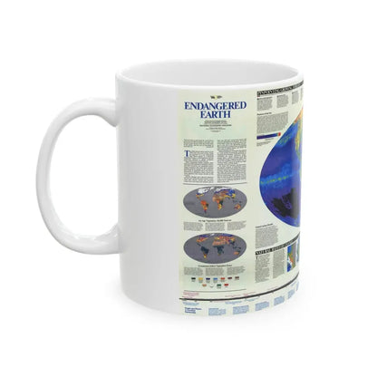 World Map - Endangered Earth (Map) White Coffee Mug - Go Mug Yourself