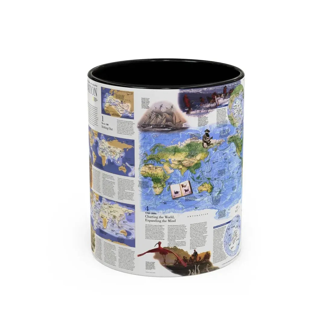 World Map - Exploration (1998) (Map) Accent Coffee Mug 11oz Black - Go Mug Yourself