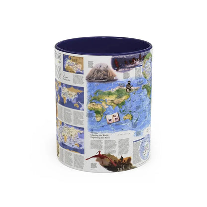 World Map - Exploration (1998) (Map) Accent Coffee Mug 11oz Navy - Go Mug Yourself
