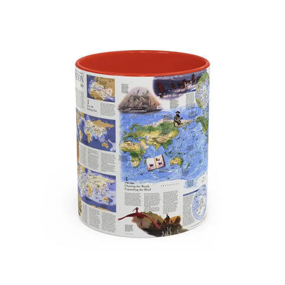 World Map - Exploration (1998) (Map) Accent Coffee Mug 11oz Red - Go Mug Yourself