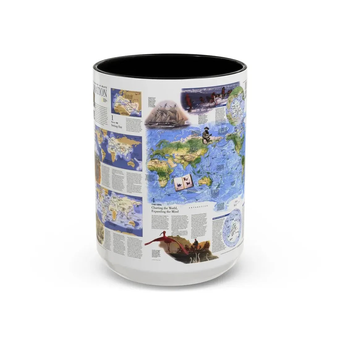 World Map - Exploration (1998) (Map) Accent Coffee Mug 15oz Black - Go Mug Yourself