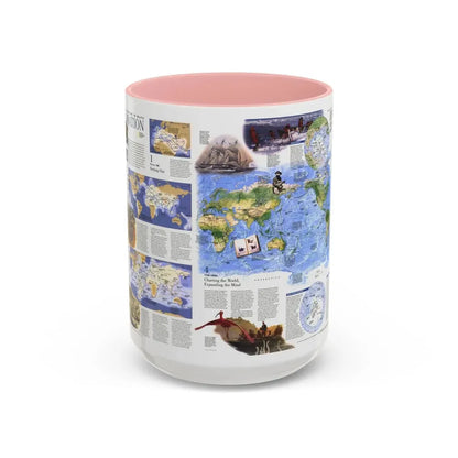 World Map - Exploration (1998) (Map) Accent Coffee Mug 15oz Pink - Go Mug Yourself