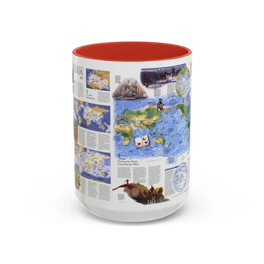 World Map - Exploration (1998) (Map) Accent Coffee Mug 15oz Red - Go Mug Yourself