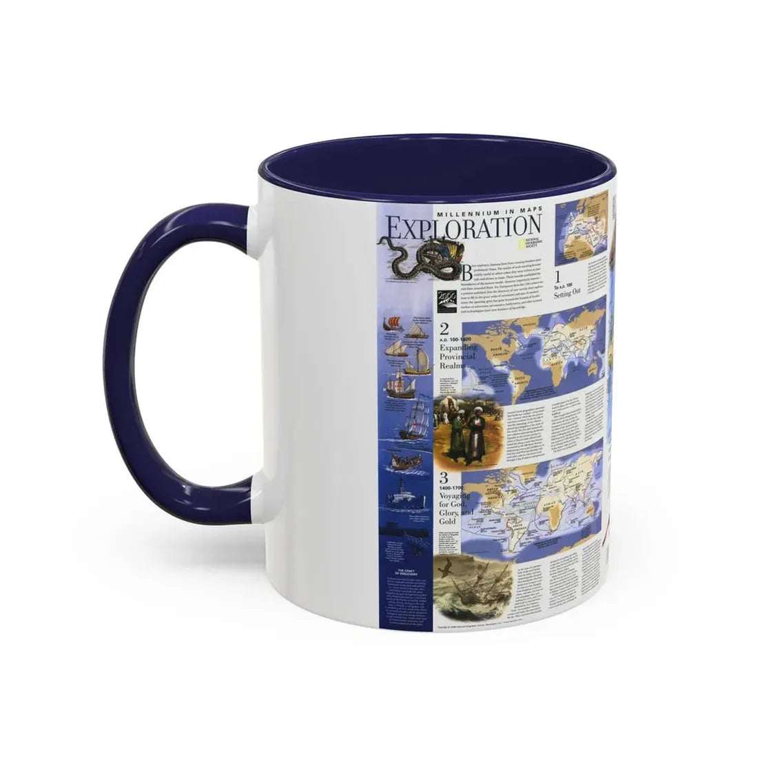World Map - Exploration (1998) (Map) Accent Coffee Mug - Go Mug Yourself
