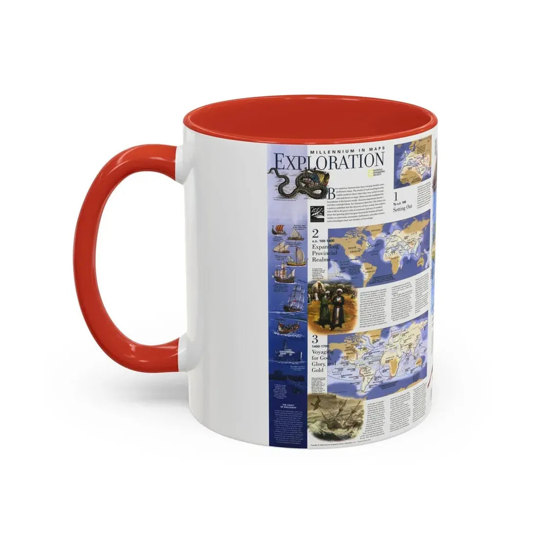 World Map - Exploration (1998) (Map) Accent Coffee Mug - Go Mug Yourself