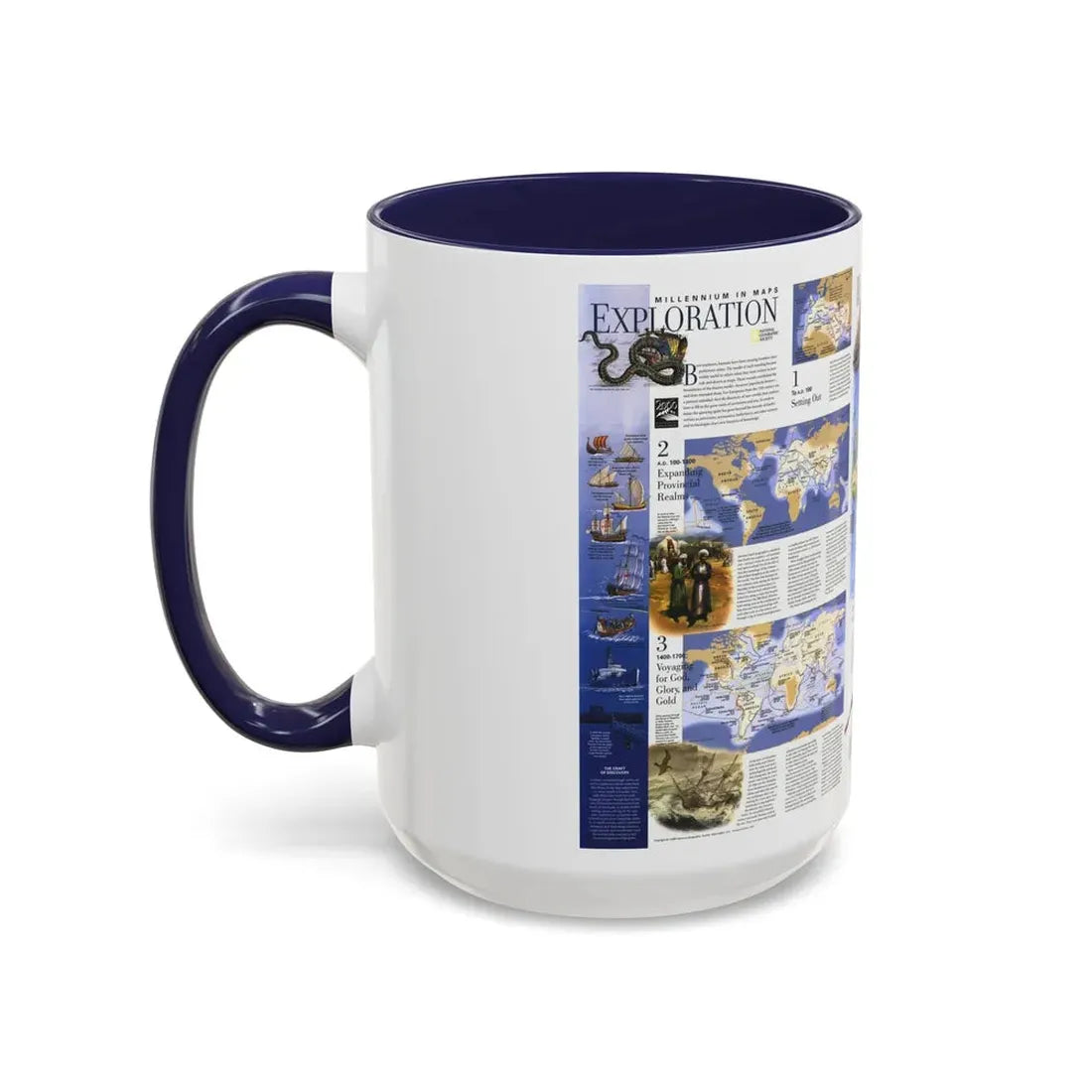 World Map - Exploration (1998) (Map) Accent Coffee Mug - Go Mug Yourself