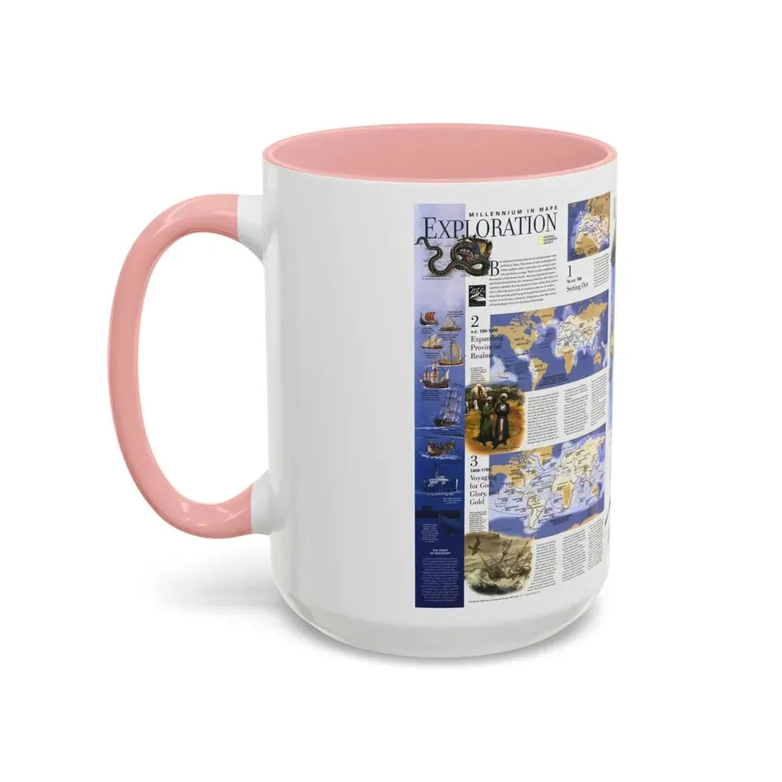 World Map - Exploration (1998) (Map) Accent Coffee Mug - Go Mug Yourself