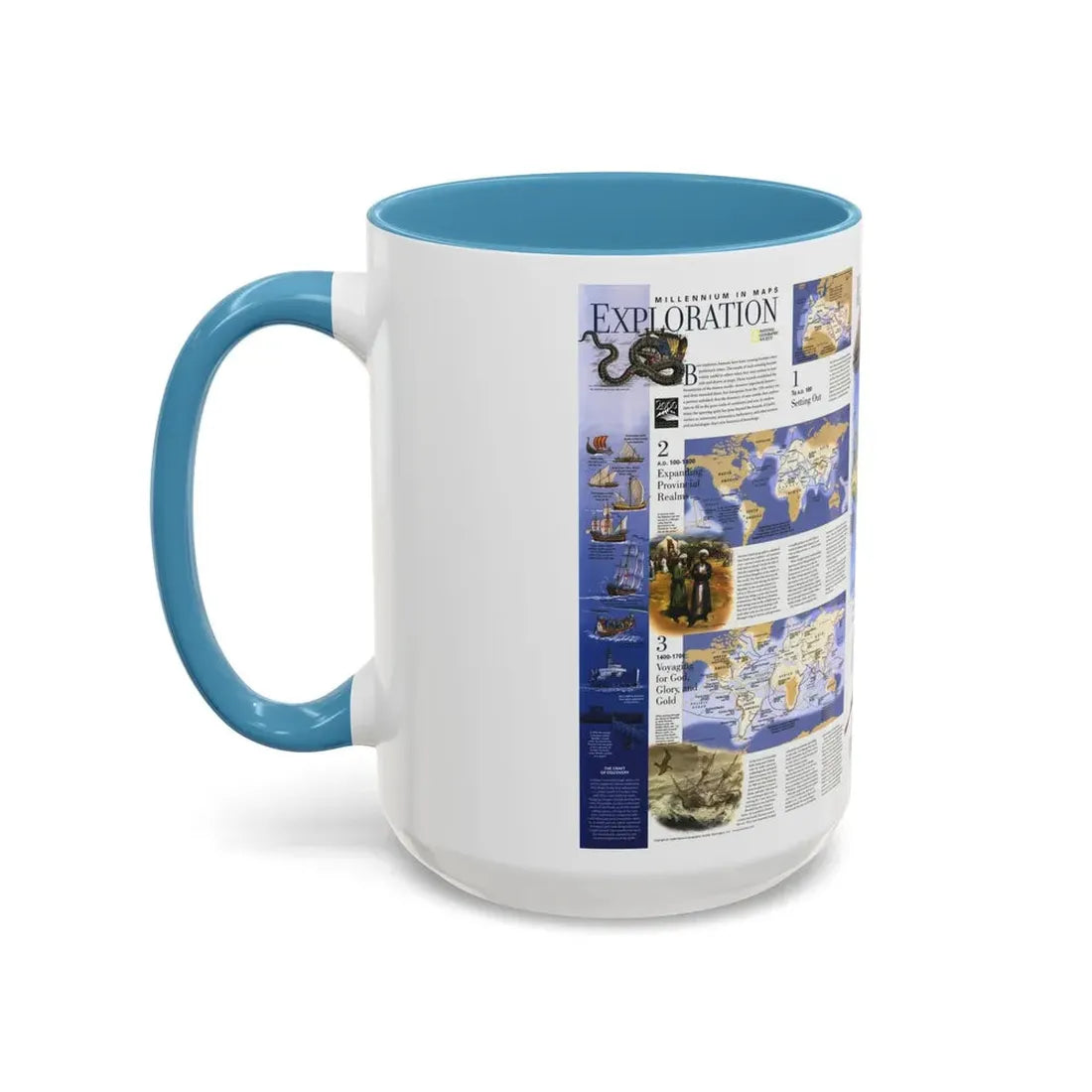 World Map - Exploration (1998) (Map) Accent Coffee Mug - Go Mug Yourself