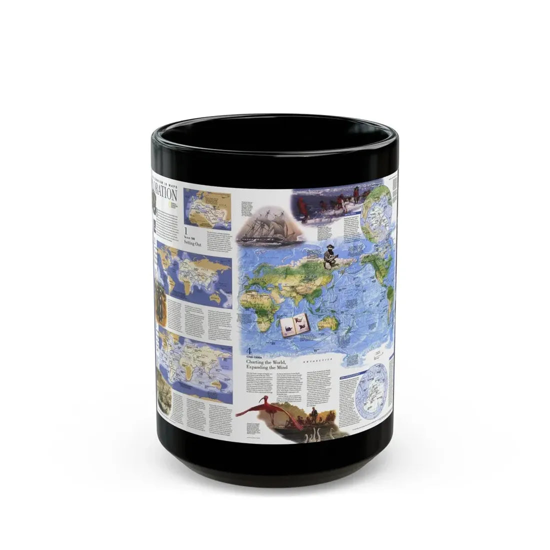 World Map - Exploration (1998) (Map) Black Coffee Mug 15oz - Go Mug Yourself