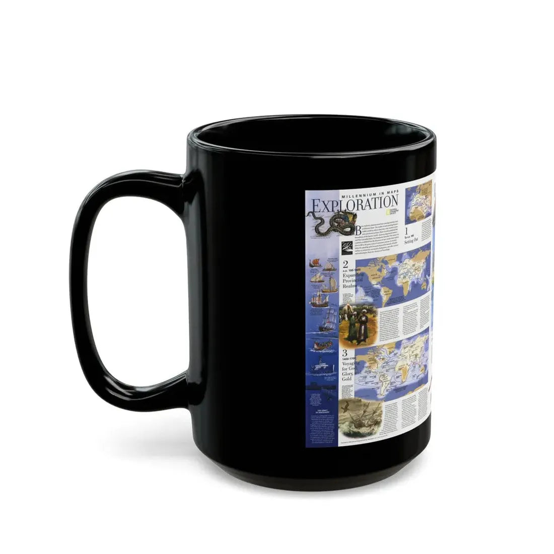World Map - Exploration (1998) (Map) Black Coffee Mug - Go Mug Yourself