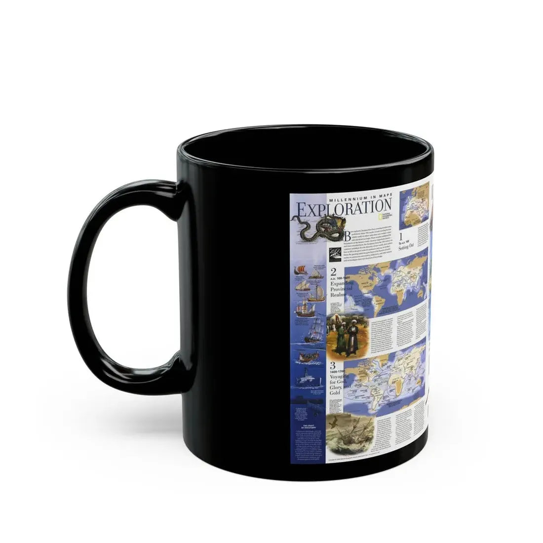 World Map - Exploration (1998) (Map) Black Coffee Mug - Go Mug Yourself