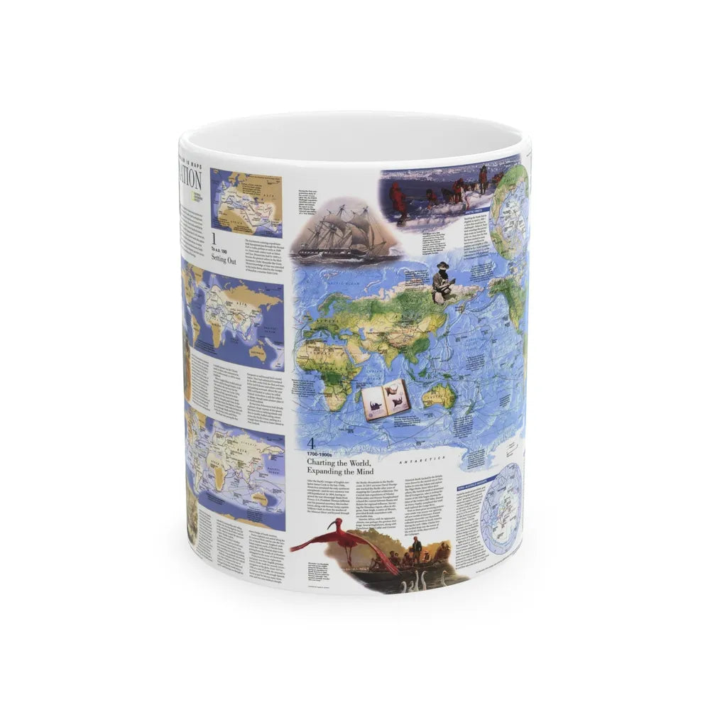 World Map - Exploration (1998) (Map) White Coffee Mug-11oz-Go Mug Yourself