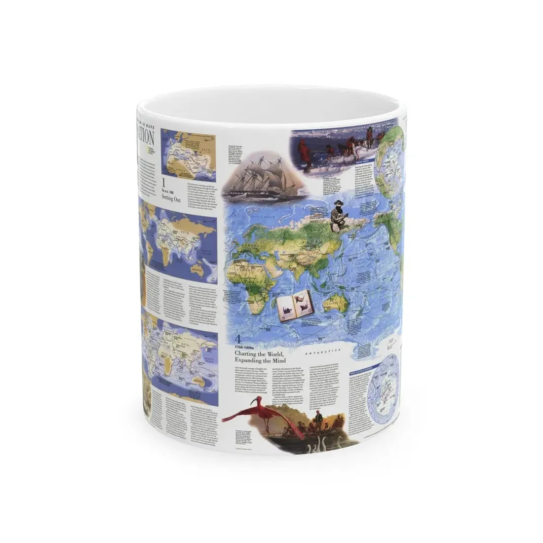 World Map - Exploration (1998) (Map) White Coffee Mug 11oz - Go Mug Yourself