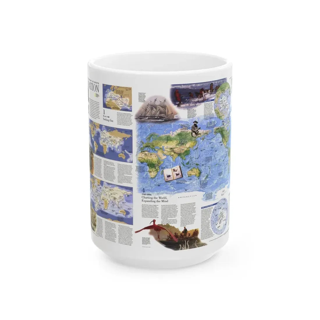World Map - Exploration (1998) (Map) White Coffee Mug 15oz - Go Mug Yourself