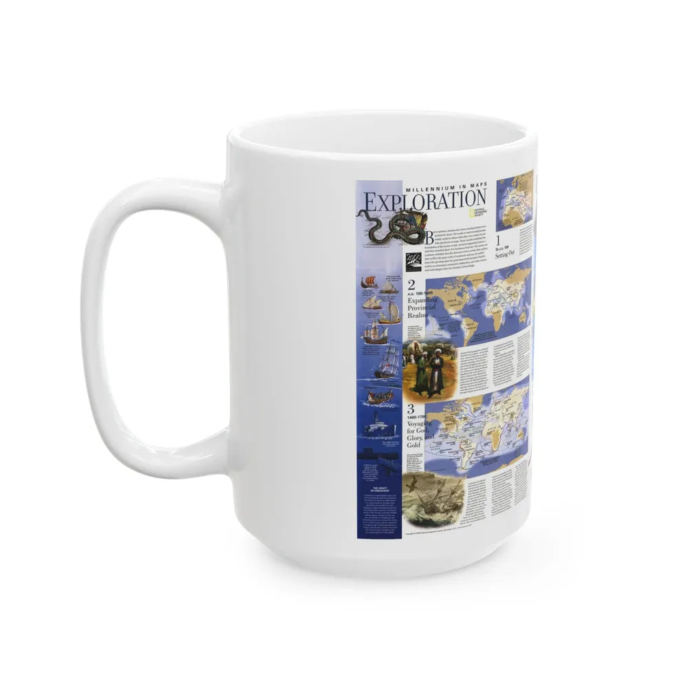 World Map - Exploration (1998) (Map) White Coffee Mug-Go Mug Yourself