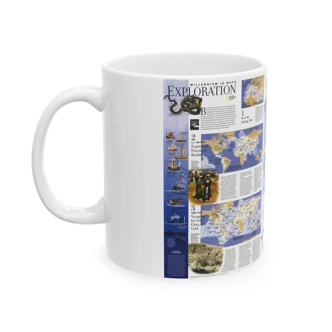 World Map - Exploration (1998) (Map) White Coffee Mug - Go Mug Yourself