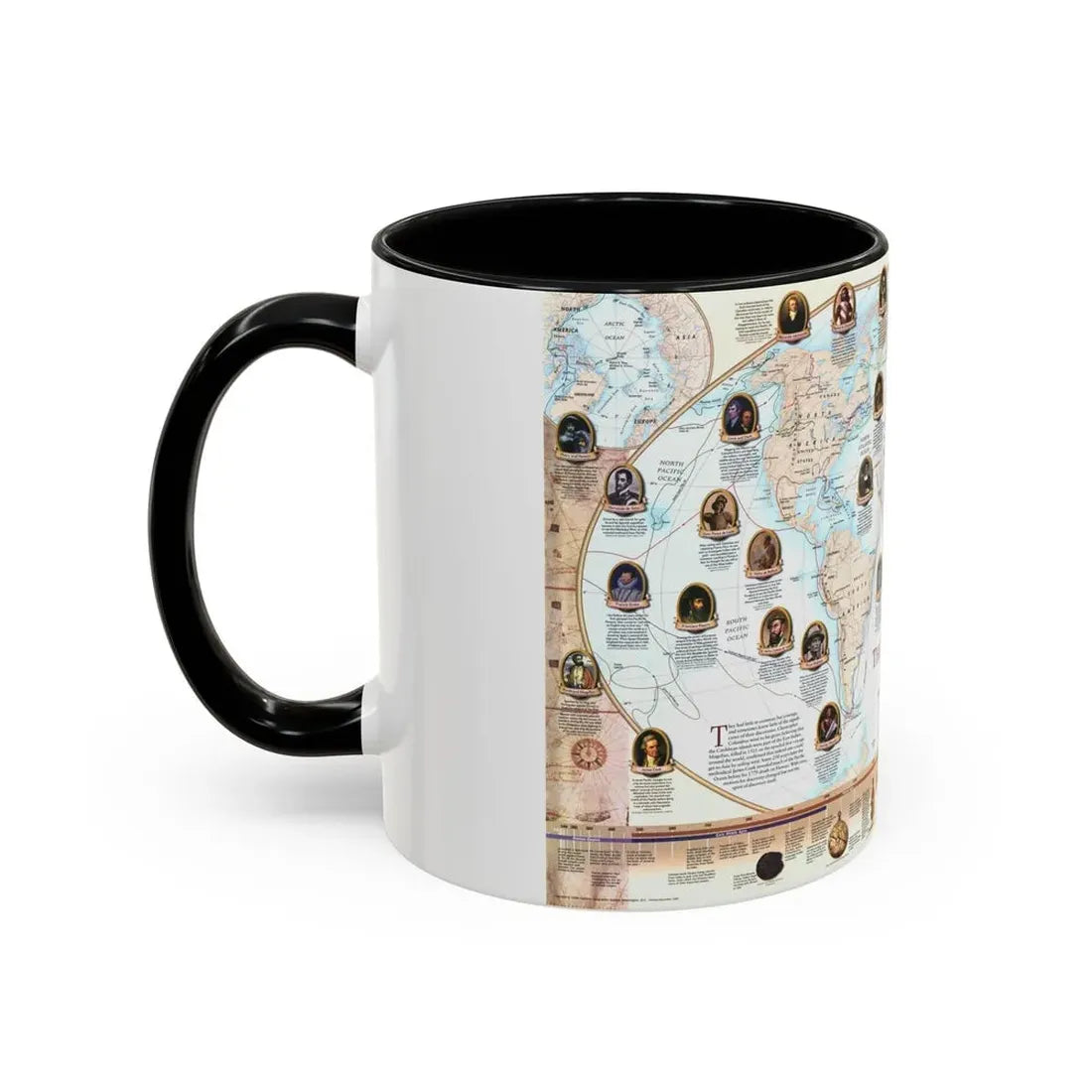 World Map - Explorers (1998) (Map) Accent Coffee Mug - Go Mug Yourself