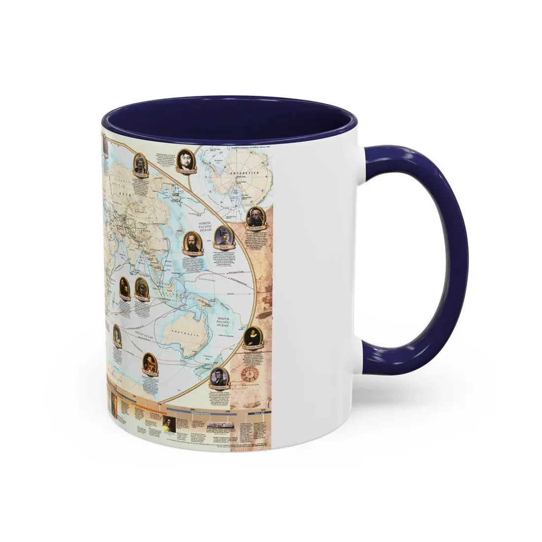 World Map - Explorers (1998) (Map) Accent Coffee Mug - Go Mug Yourself