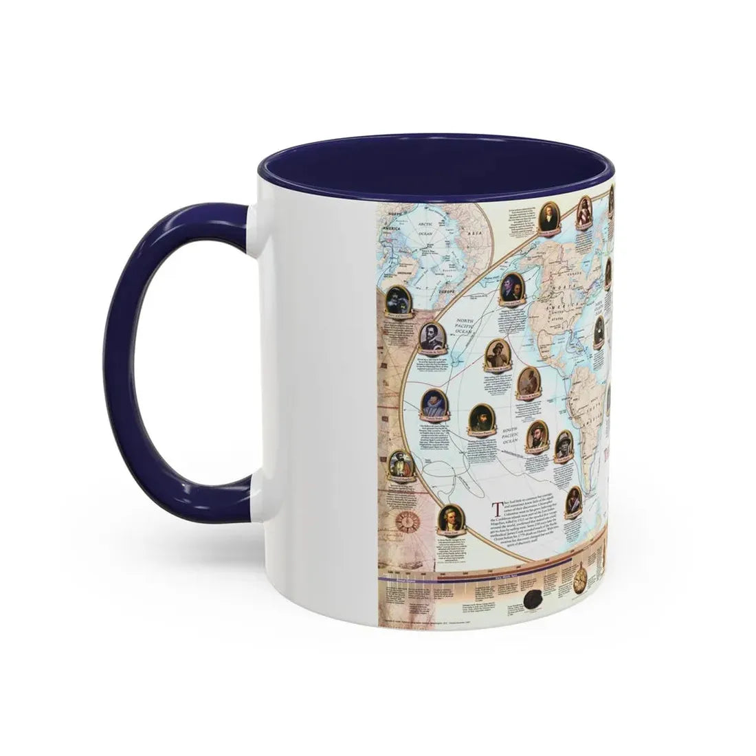 World Map - Explorers (1998) (Map) Accent Coffee Mug - Go Mug Yourself