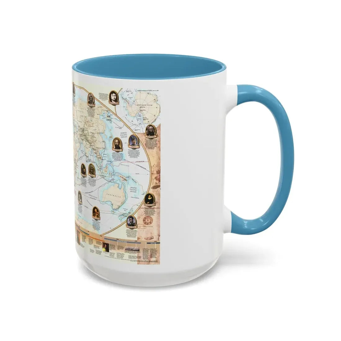 World Map - Explorers (1998) (Map) Accent Coffee Mug - Go Mug Yourself