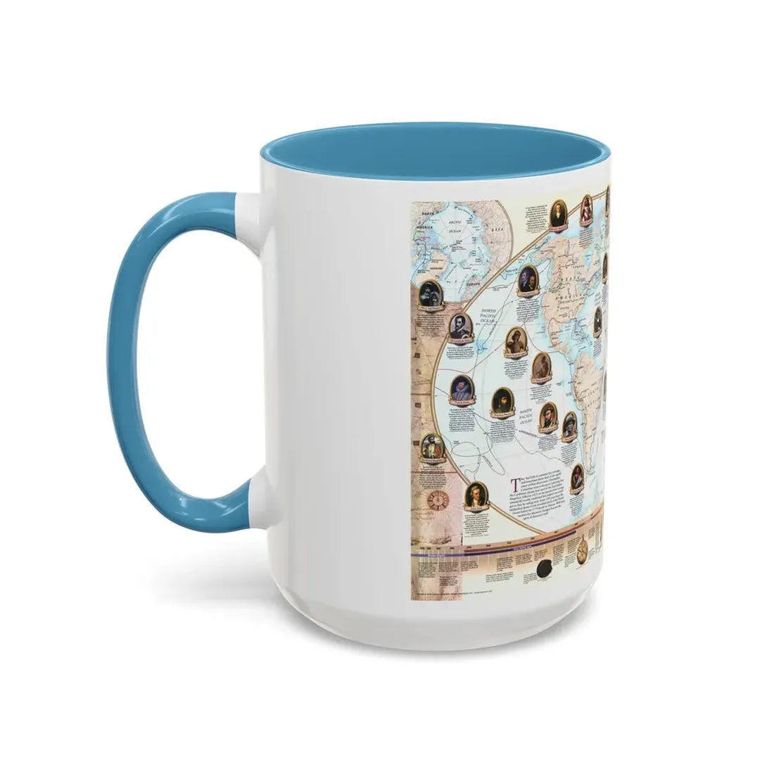 World Map - Explorers (1998) (Map) Accent Coffee Mug - Go Mug Yourself