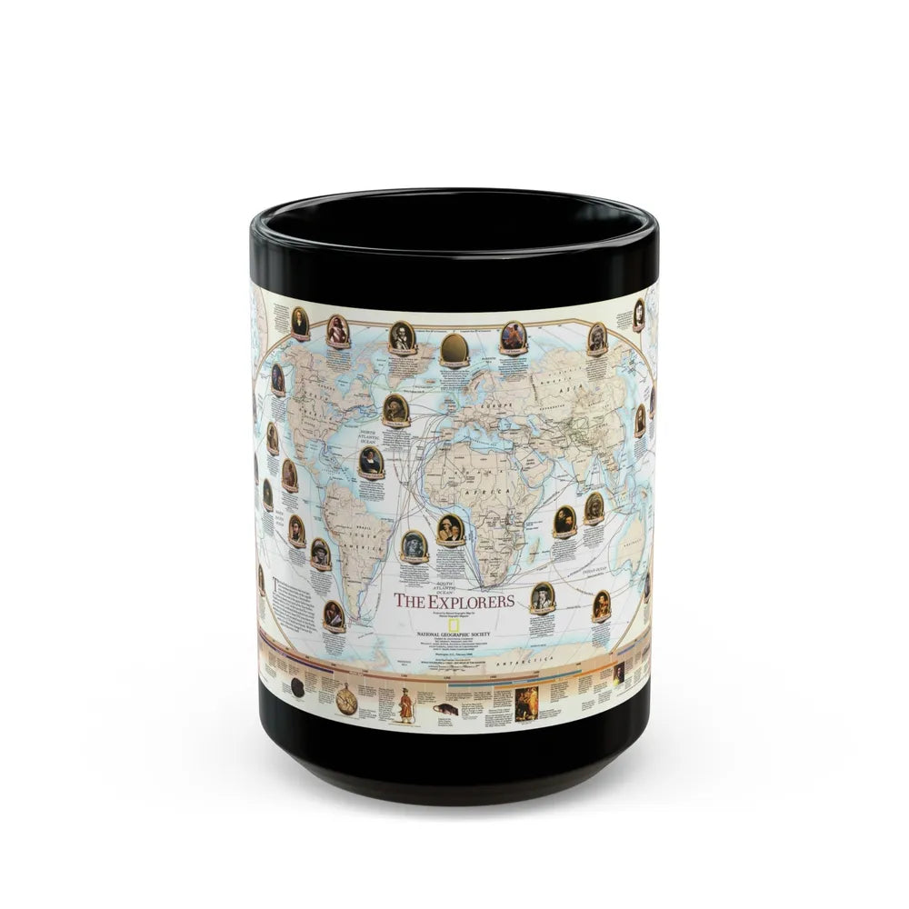 World Map - Explorers (1998) (Map) Black Coffee Mug-15oz-Go Mug Yourself