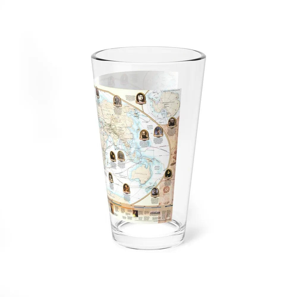 World Map - Explorers (1998) (Map) Pint Glass 16oz-Go Mug Yourself