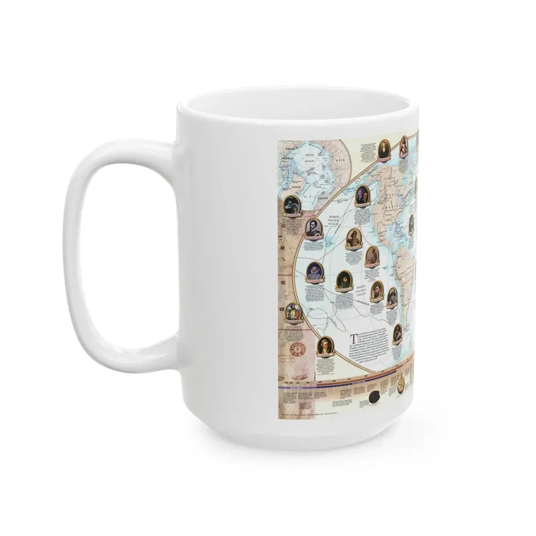 World Map - Explorers (1998) (Map) White Coffee Mug - Go Mug Yourself