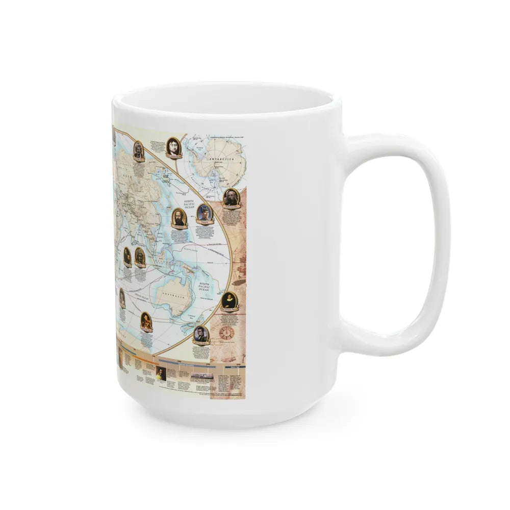 World Map - Explorers (1998) (Map) White Coffee Mug-Go Mug Yourself