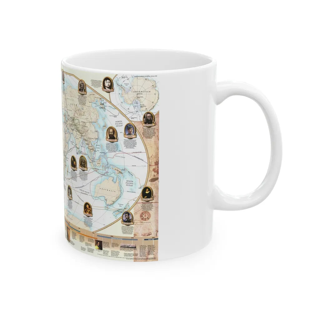 World Map - Explorers (1998) (Map) White Coffee Mug-Go Mug Yourself