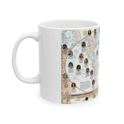 World Map - Explorers (1998) (Map) White Coffee Mug-Go Mug Yourself