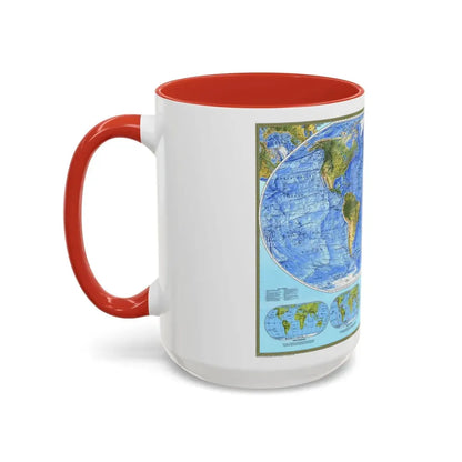 World Map - Physical (1994) (Map) Accent Coffee Mug - Go Mug Yourself