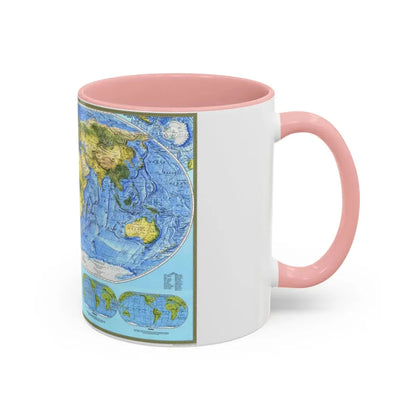 World Map - Physical (1994) (Map) Accent Coffee Mug - Go Mug Yourself
