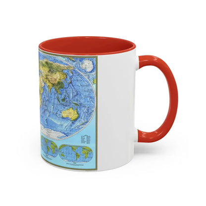 World Map - Physical (1994) (Map) Accent Coffee Mug - Go Mug Yourself