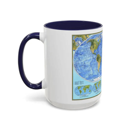 World Map - Physical (1994) (Map) Accent Coffee Mug - Go Mug Yourself