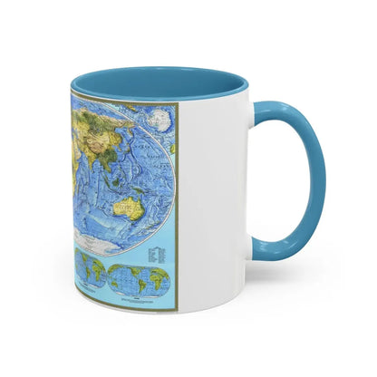 World Map - Physical (1994) (Map) Accent Coffee Mug - Go Mug Yourself