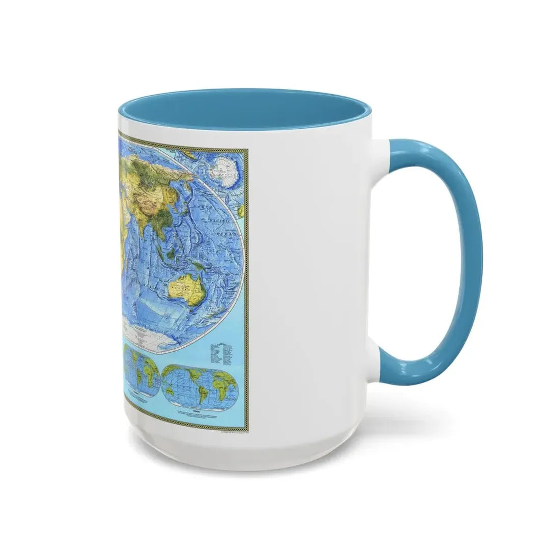 World Map - Physical (1994) (Map) Accent Coffee Mug - Go Mug Yourself