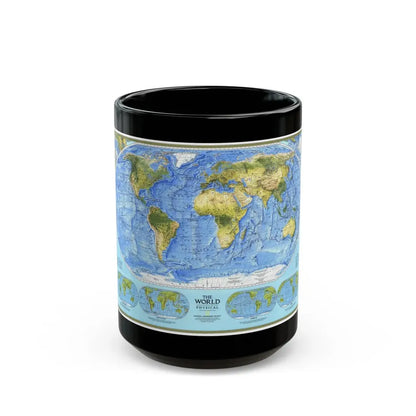 World Map - Physical (1994) (Map) Black Coffee Mug 15oz - Go Mug Yourself