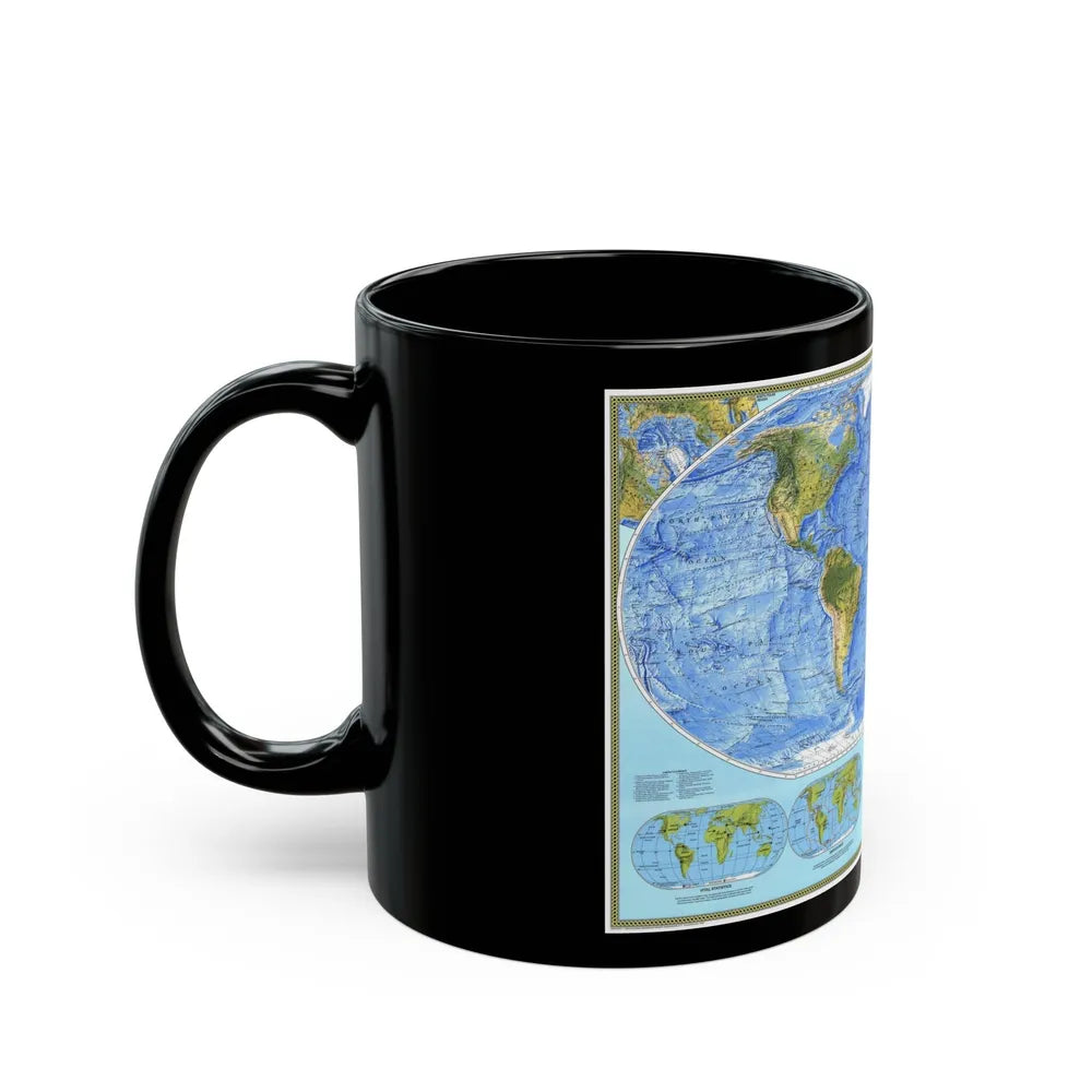 World Map - Physical (1994) (Map) Black Coffee Mug-Go Mug Yourself